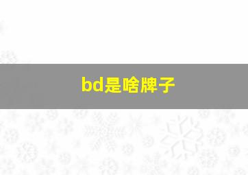 bd是啥牌子