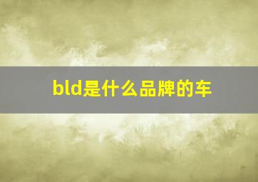 bld是什么品牌的车