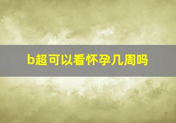 b超可以看怀孕几周吗