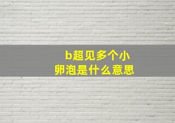 b超见多个小卵泡是什么意思