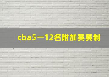 cba5一12名附加赛赛制