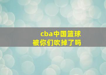 cba中国篮球被你们吹掉了吗