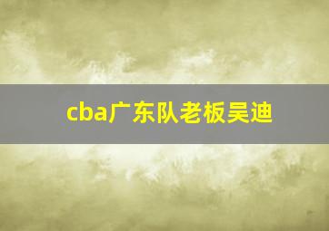 cba广东队老板吴迪