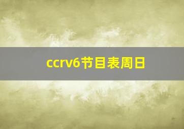 ccrv6节目表周日