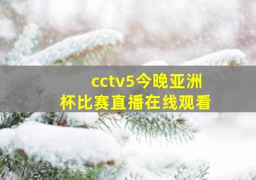 cctv5今晚亚洲杯比赛直播在线观看