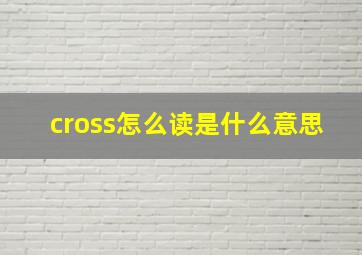 cross怎么读是什么意思