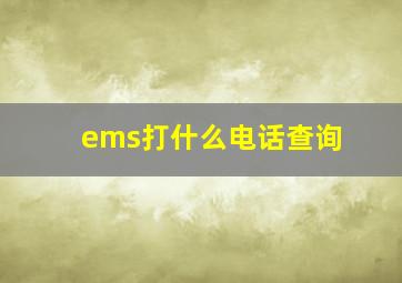 ems打什么电话查询