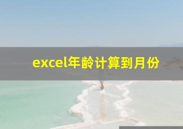 excel年龄计算到月份