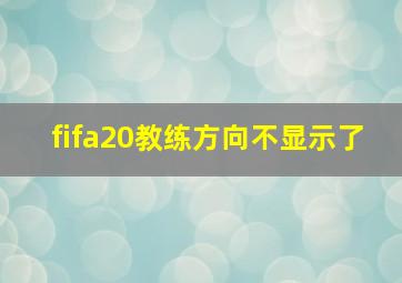 fifa20教练方向不显示了