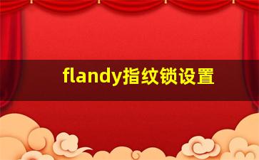 flandy指纹锁设置