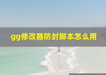 gg修改器防封脚本怎么用