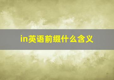 in英语前缀什么含义