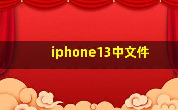 iphone13中文件