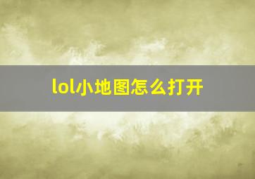 lol小地图怎么打开