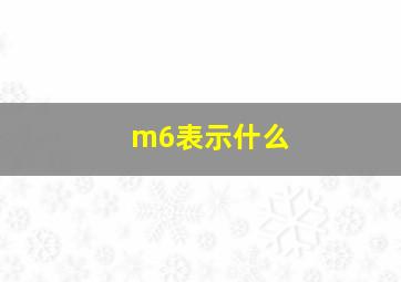 m6表示什么