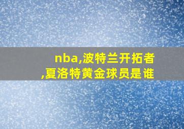 nba,波特兰开拓者,夏洛特黄金球员是谁