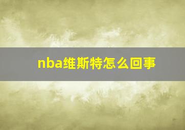 nba维斯特怎么回事