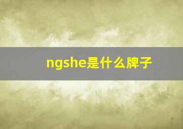 ngshe是什么牌子