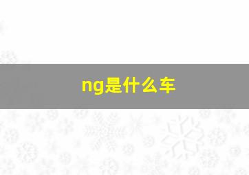 ng是什么车