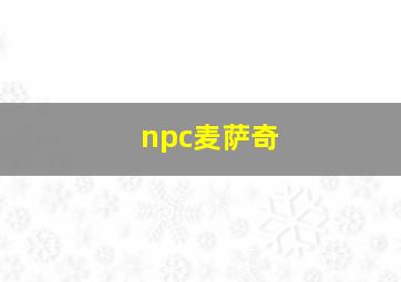 npc麦萨奇