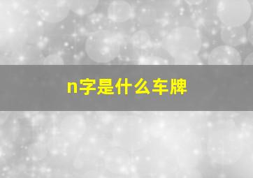 n字是什么车牌