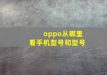 oppo从哪里看手机型号和型号