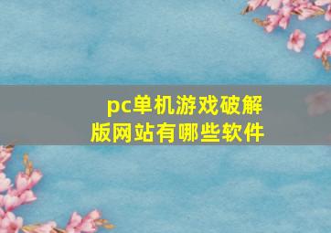 pc单机游戏破解版网站有哪些软件