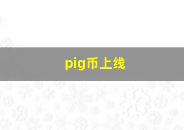 pig币上线