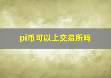 pi币可以上交易所吗