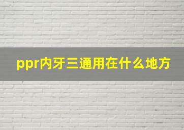 ppr内牙三通用在什么地方