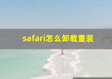 safari怎么卸载重装