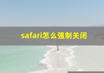 safari怎么强制关闭