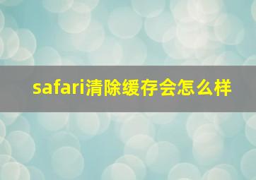 safari清除缓存会怎么样