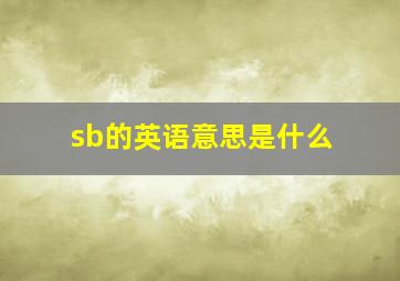 sb的英语意思是什么