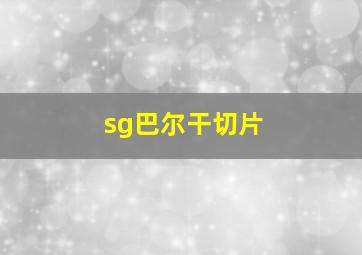 sg巴尔干切片