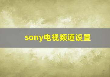 sony电视频道设置