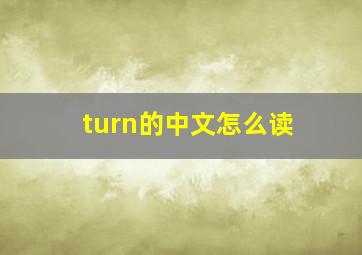 turn的中文怎么读