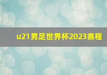 u21男足世界杯2023赛程