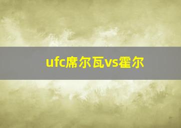 ufc席尔瓦vs霍尔