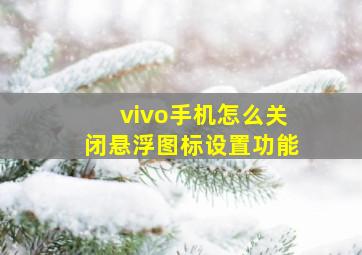 vivo手机怎么关闭悬浮图标设置功能