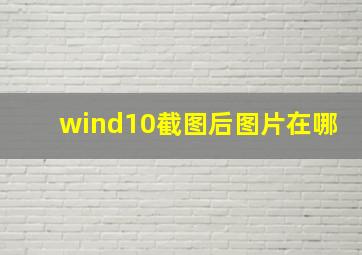 wind10截图后图片在哪