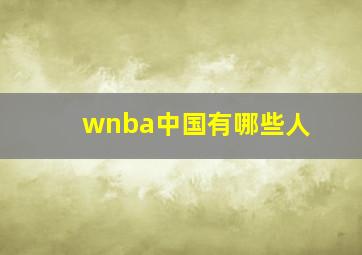 wnba中国有哪些人