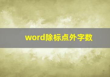 word除标点外字数