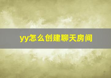 yy怎么创建聊天房间