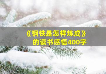 《钢铁是怎样炼成》的读书感悟400字