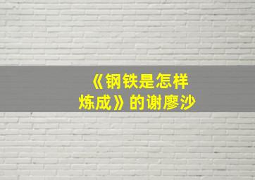 《钢铁是怎样炼成》的谢廖沙