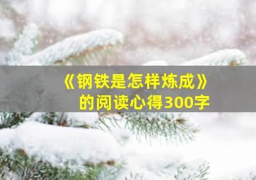 《钢铁是怎样炼成》的阅读心得300字