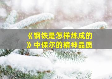 《钢铁是怎样炼成的》中保尔的精神品质