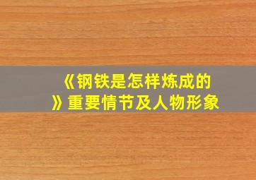 《钢铁是怎样炼成的》重要情节及人物形象