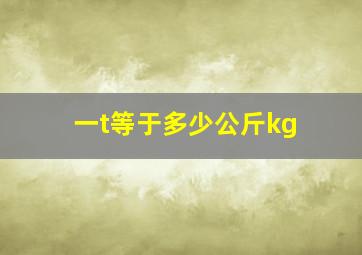 一t等于多少公斤kg